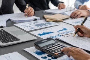 accountant team working in office