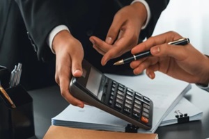 auditor and accountant team working in office