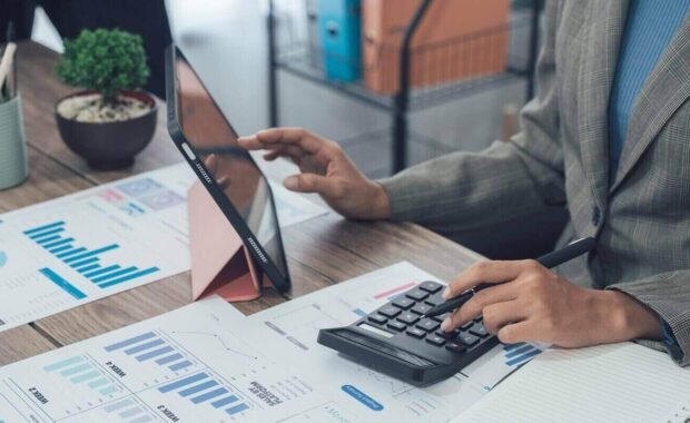 auditor and accountant team working in office