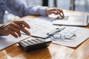 business analyst team checking in financial statement for audit internal control system