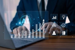 businessman leverages AI automation to drive sustainable business growth and optimize operational efficiency