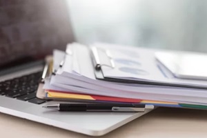 businessman working reading documents graph financial to job succes Analyze document plans