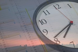 wall clock on the calender